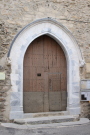 Portail, en marbre blanc de Céret, de l'église Saint Félix, Laroque des Albères